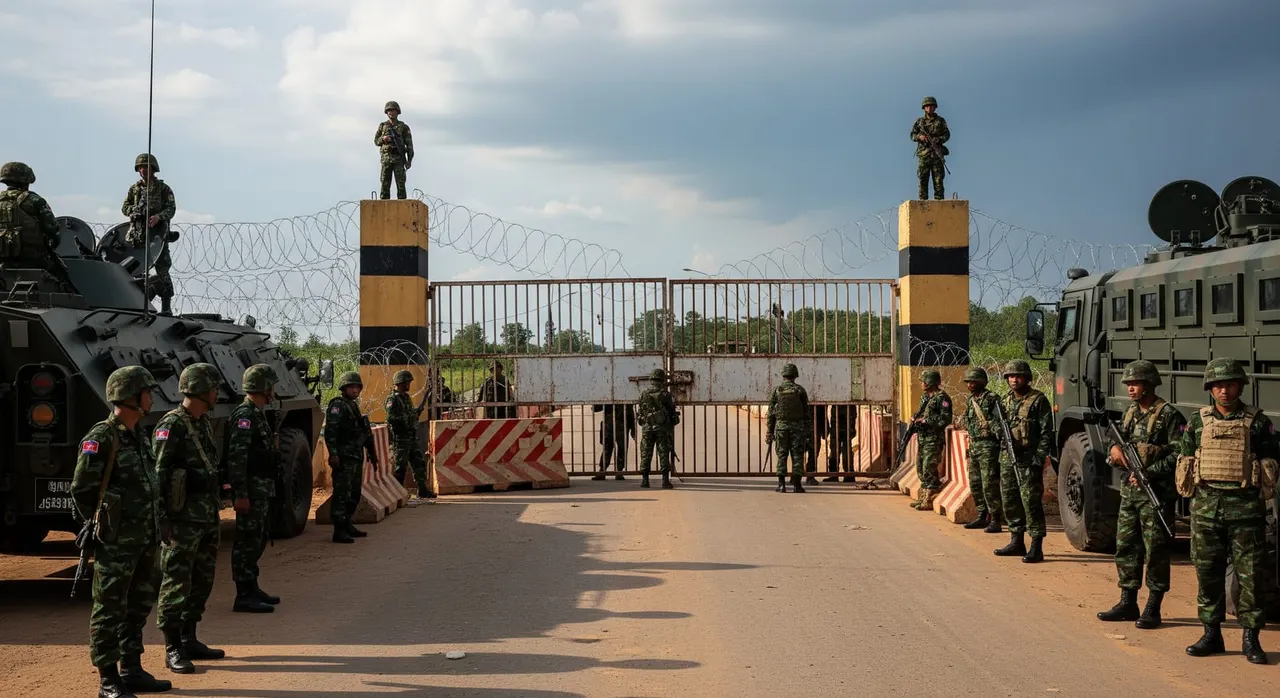 Increased military presence and closed checkpoints along the Cambodia-Thailand border in June 2025.